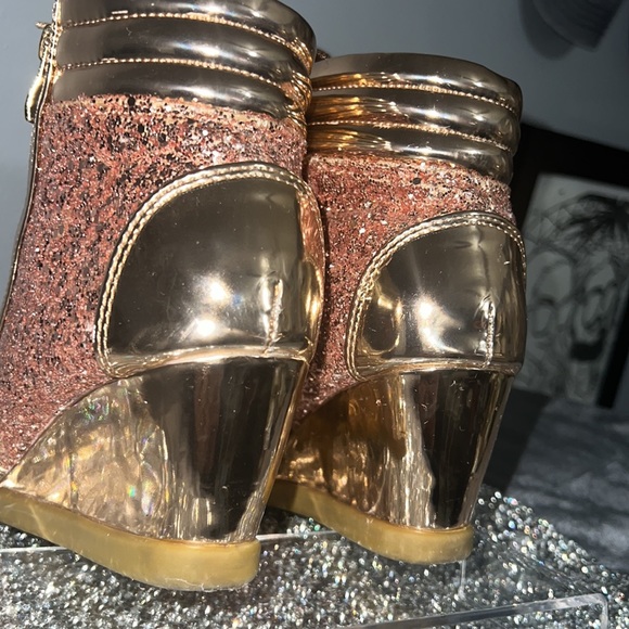 Rose gold sparkle wedges size 9 - Picture 5 of 6